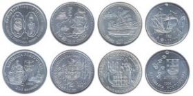 Путешествия португальцев в Сиам,Китай,Тавань,захват Макао набор из 4 монет 200 эскудо Португалия 1996