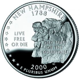 25 центов США 2000г - Нью-Гэмпшир, UNC - Серия Штаты и территории