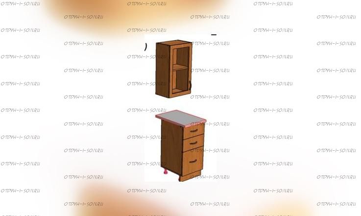 Секция шкаф + стол 3 ящика (0,5 м) ЛДСП