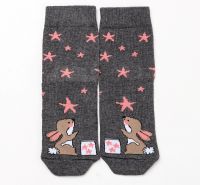 Темно-серые носки для девочки с зайками