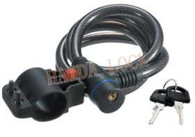 Спиральный кабельный замок, арт. HD720, 10*1800, на ключе