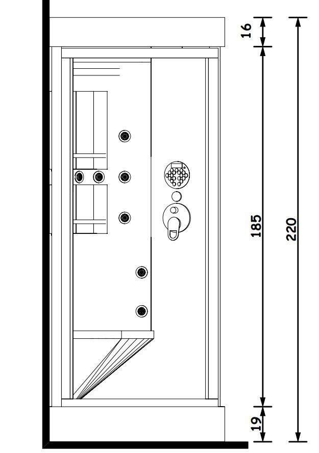Душевая кабина с сауной Gruppo Treesse Acquazzurra 100x100 см B751 схема 2