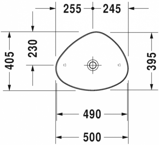 Раковина Duravit Cape Cod накладная 50х40,5 233950 схема 1