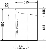 Раковина подвесная Duravit D-Code 60х55,5 231260 схема 2