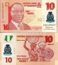 Банкнота Нигерия 10 найра 2017 год