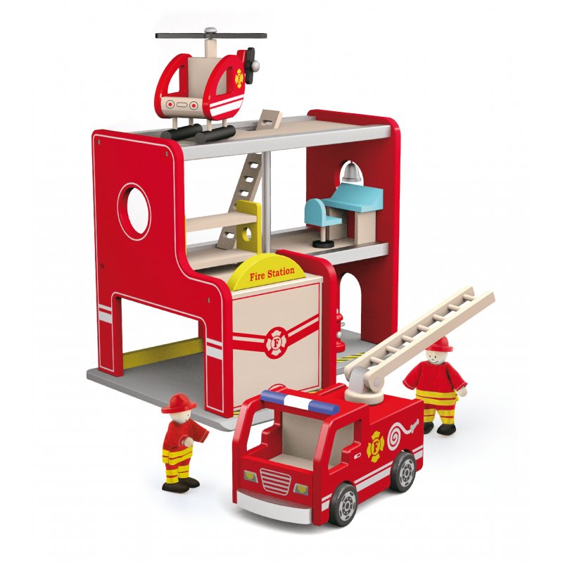Деревянная пожарная станция с аксессуарами Viga Toys 50828