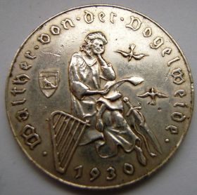 700 лет со дня сметри Вальтера фон Дер Фогельвельде 2 шиллинга Австрия 1930
