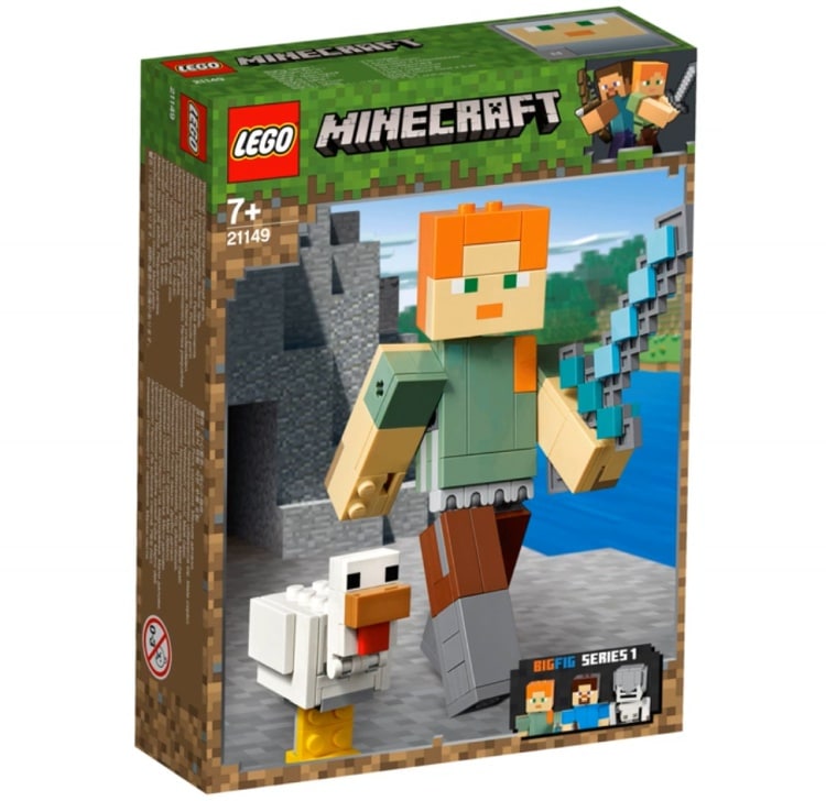 Большие фигурки Minecraft, Алекс с цыплёнком. Конструктор ЛЕГО Майнкрафт 21149