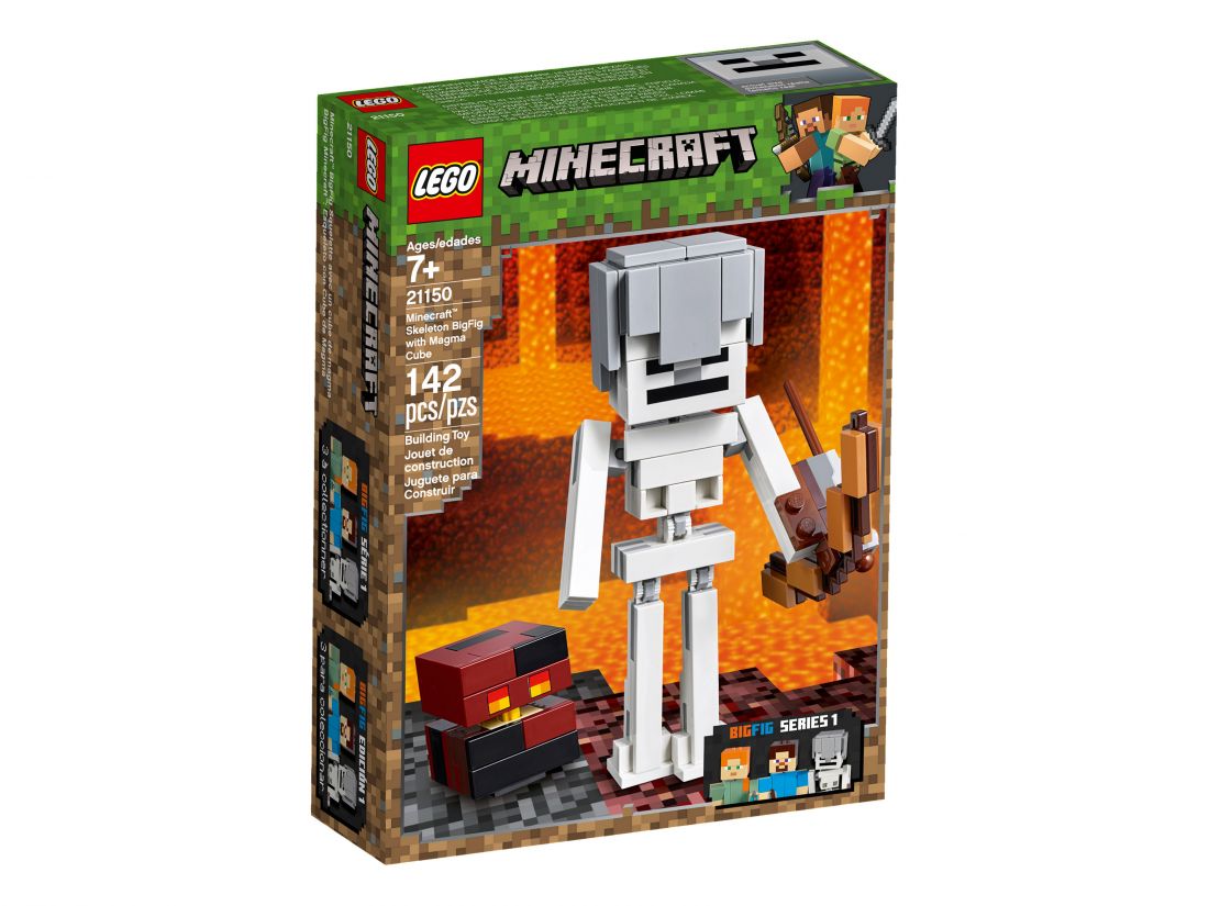 Большие фигурки Minecraft, Cкелет с кубом магмы. Конструктор ЛЕГО Майнкрафт 21150