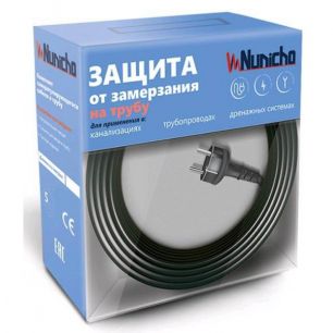 Готовый комплект кабеля NUNICHO снаружи трубы 16 Вт/м - 4 метра.+ (холодный ввод  с вилкой- 2 метра).