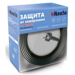 Готовый комплект кабеля NUNICHO снаружи трубы 16 Вт/м - 8 метров + (холодный ввод  с вилкой- 2 метра).
