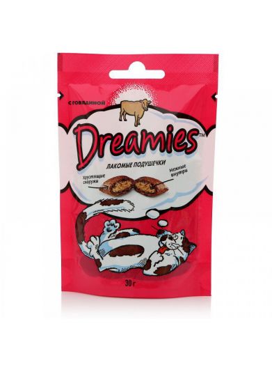 Dreamies 30г лакомые подушечки с говядиной