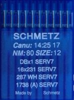 Иглы промышленные универсальные Schmetz DBx1 SERV7 №80 10 шт