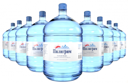 Вода Пилигрим 9 бутылей по 19 литров, пэт.
