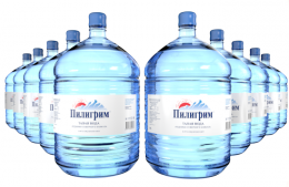 Вода Пилигрим 10 бутылей по 19 литров, пэт.