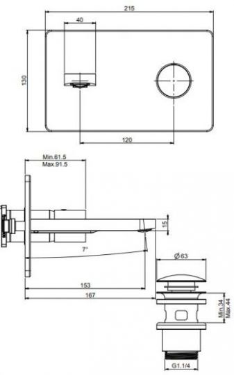 Fima - carlo frattini Nomos go смеситель для раковины F4201X5 схема 1