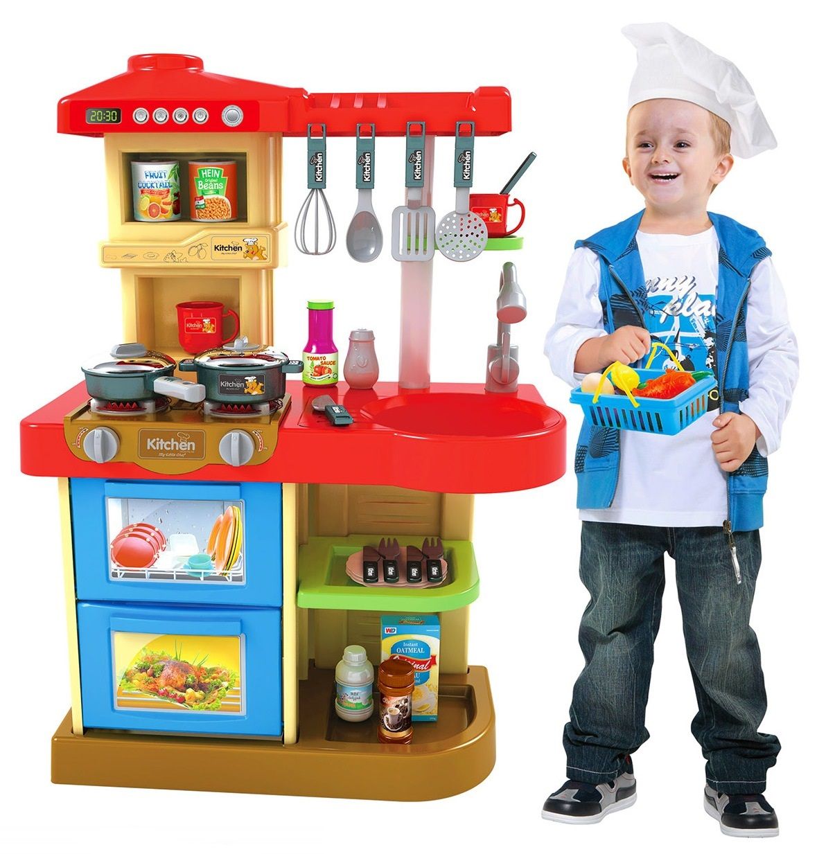 WD-B17 Детская игровая кухня с большой мойкой с музыкальными и световыми эффектами