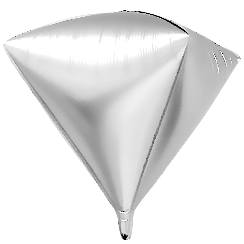 Кристалл серебряный 3d шар фольгированный с гелием
