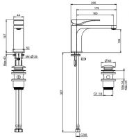 Fima - carlo frattini Quad смеситель для раковины F3721M схема 1