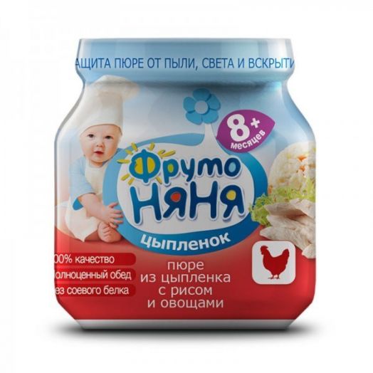 Пюре Фрутоняня мясное ризотто из цыпленка с овощами 100г