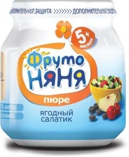 Пюре Фрутоняня Яблоко-черника-вишня 100г
