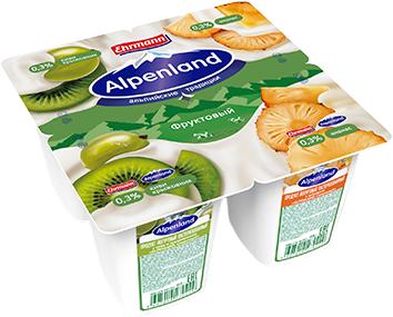 Йогурт Alpenland 0,3% киви/крыжовник/ананас 95г ООО Эрманн