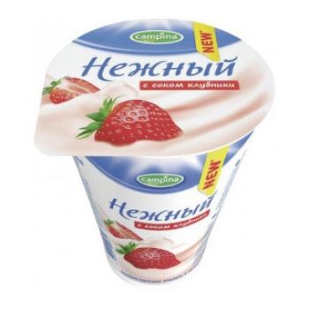 Йогурт Кампина Нежный 1,2% клубника 320г ООО Кампина