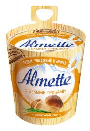 Сыр Альметте плавл.творожный с белыми грибами 23% 150гр.