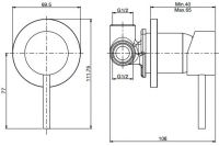 Fima - carlo frattini Spillo steel смеситель для ванны/душа F3073INOX схема 1