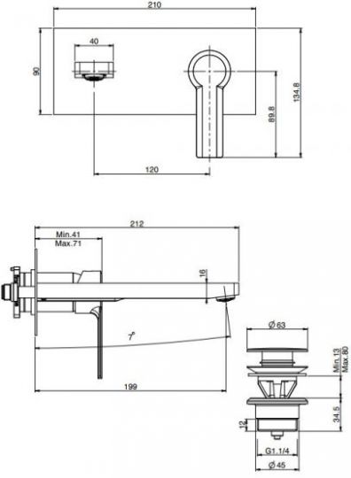 Fima - carlo frattini Mast смеситель для раковины F3141LX5 схема 1