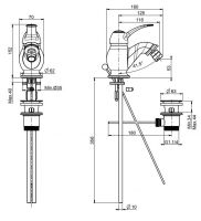 Смеситель для биде FIMA Lamp F3302 рычажный схема 1