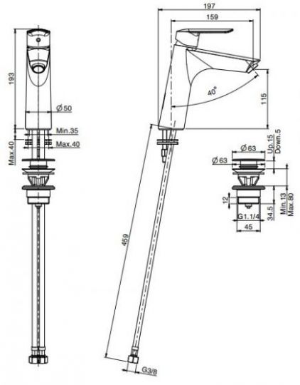 Fima - carlo frattini Spot смеситель для раковины F3001L схема 1