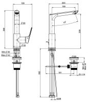 Fima - carlo frattini Serie 4 смеситель для раковины F3781FN схема 1