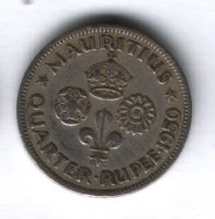 1/4 рупии 1950 года Маврикий