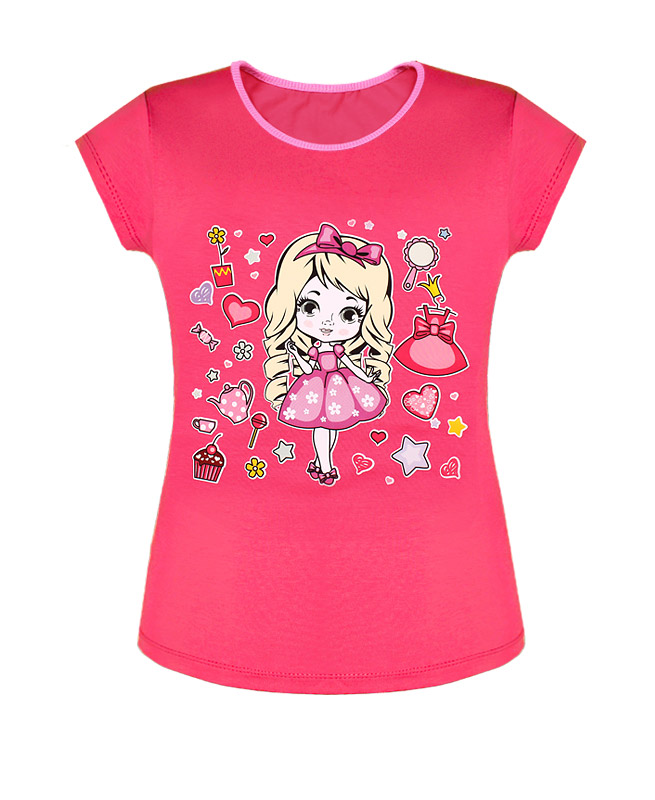 Розовая футболка для девочки 3 лет