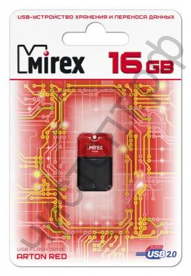 флэш-карта Mirex 16GB ARTON  красный (ecopack)