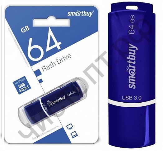 флэш-карта USB 3.0 Smartbuy 64GB Crown Blue