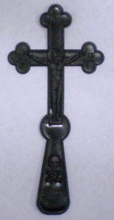 Крест погребальный пластмассовый черный