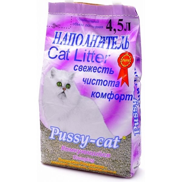 Наполнитель для кошек Pussy-Cat комкующийся 4,5л