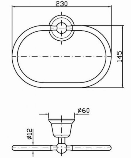 Zucchetti Delfiflu кольцо для полотенец ZAC225 схема 1