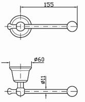 Zucchetti Delfi держатель для туалетной бумаги ZAC231 схема 1