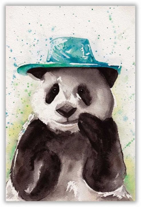 Панда в шляпе