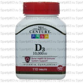 21st Century, Витамин D3 сильное действие, 1000 mcg, 110 таблеток