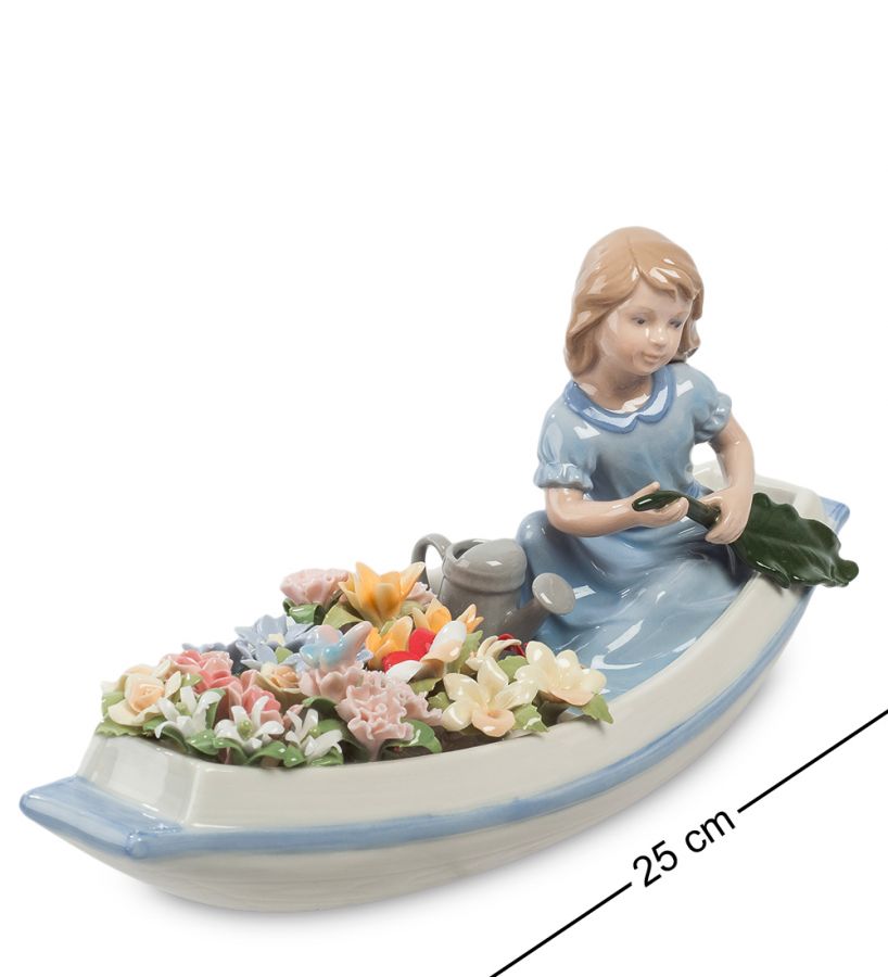 Композиция "Девочка в цветочной лодке" 25х9.5х12 см (CMS-33/62)