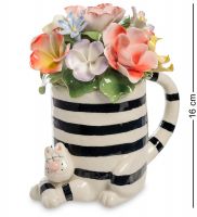 Статуэтка "Полосатый Кот с вазой цветов" (CMS-61/2)