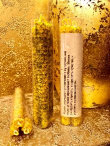 УКРОП 3 шт Свечи из вощины цвет натуральный желтый