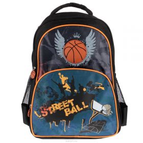 Рюкзак ранец школьный Silwerhof "Street Ball", цвет: черный, оранжевый (арт. 830657)