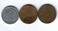 Набор монет Чехословакия 1973-1978 гг. 3 шт.