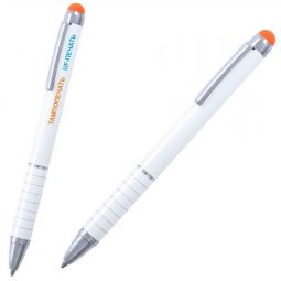 белые ручки с оранжевым стилусом оптом