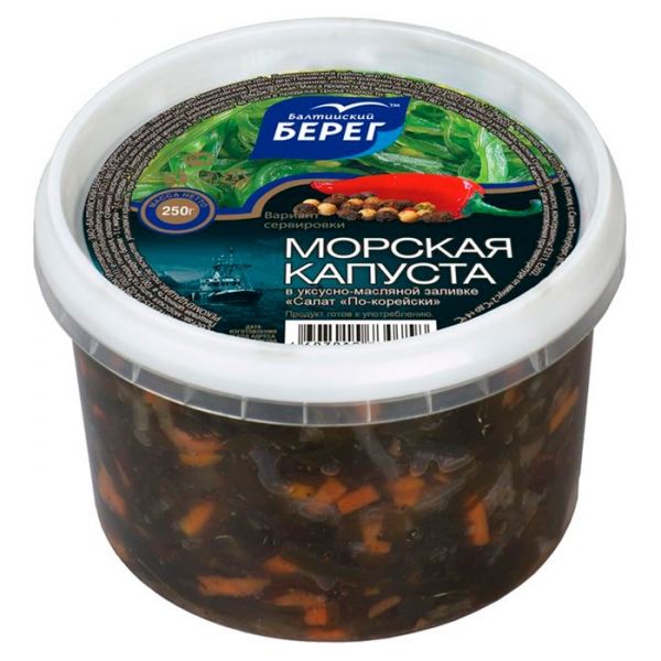 Салат из морской капусты по-корейски 250г Балтийский берег